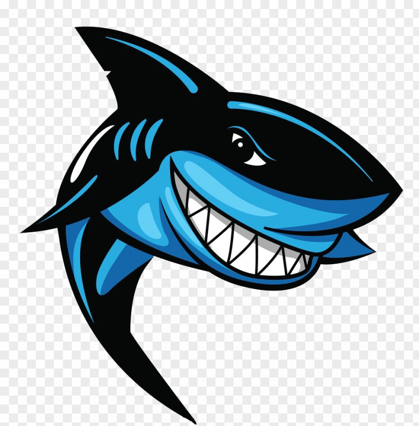 Hand Painted Whale Great White Shark Logo PNG