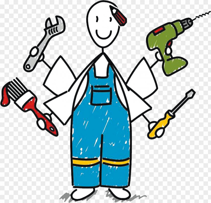 Home Renovation Handyman Do It Yourself Cartoon Clip Art PNG
