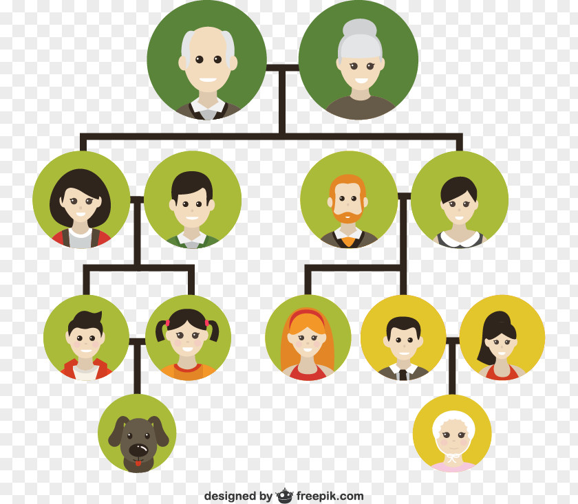 Family Tree Vector Illustration Material, Genealogy Icon PNG