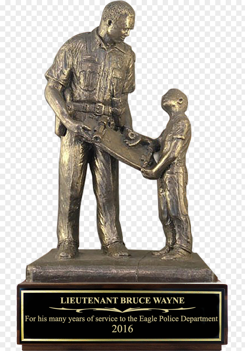 Hand Painted Firefighters Bronze Sculpture Figurine Statue Police Officer PNG