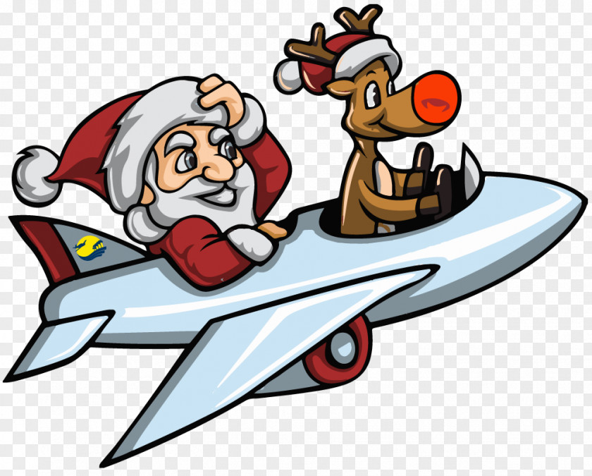 Santa Claus Rudolph Reindeer Image Cartoon PNG