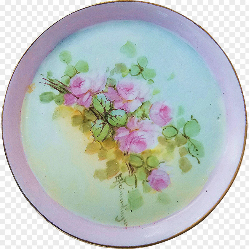 Hand-painted Flower Material Plate Porcelain PNG