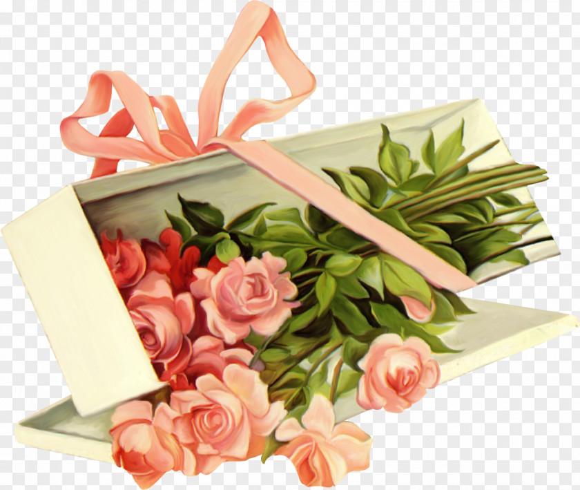 Rose Gift Box Clip Art PNG