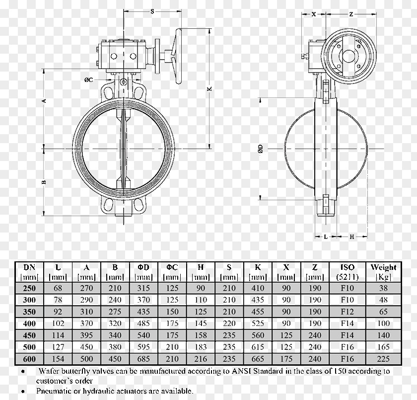 Wafer Butterfly Valve Installation Technical Drawing Product Line Design Angle PNG