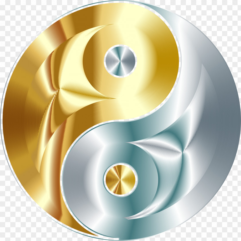 Yin Yang And Gold Silver Symbol Clip Art PNG