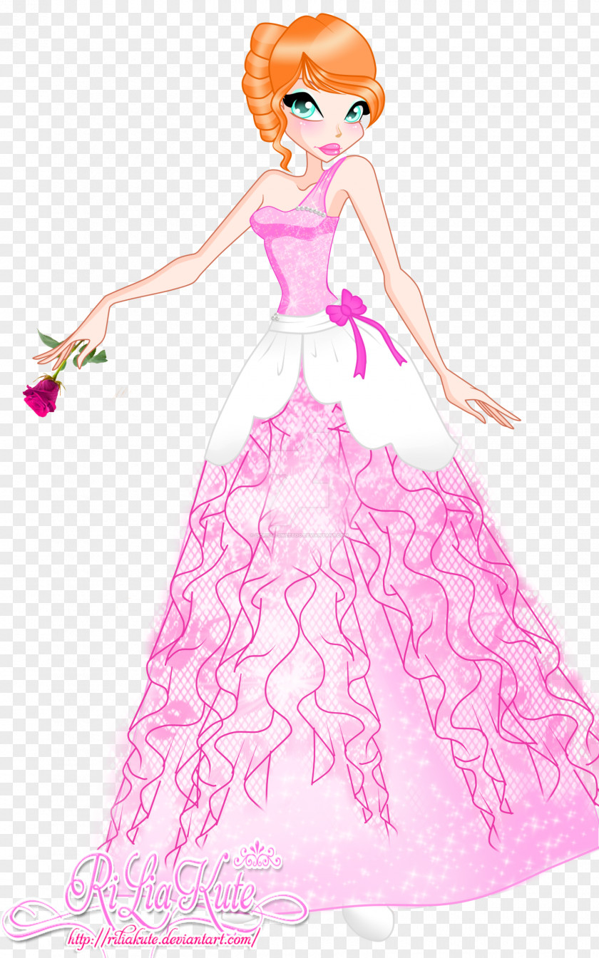 Barbie Gown Drawing Pink M Character PNG