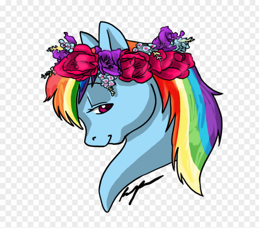 Flower Crown Rarity Rainbow Dash Applejack Horse Pony PNG