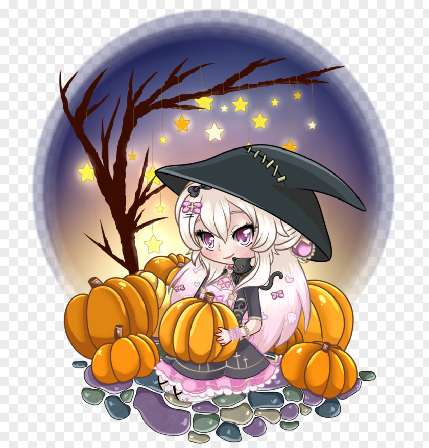 Love Hina Halloween Pumpkin Cartoon Desktop Wallpaper PNG