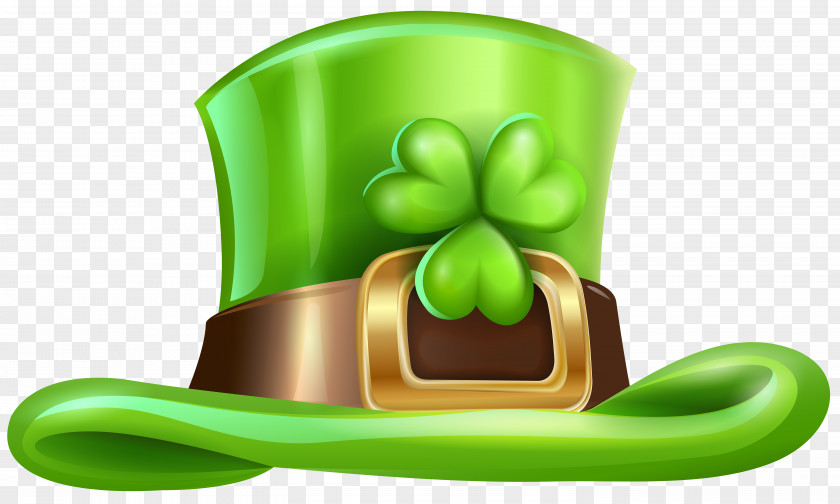 St Patricks Day Hat With Shamrock Transparent PNG Clip Art Image Saint Patrick's Irish People Cap PNG