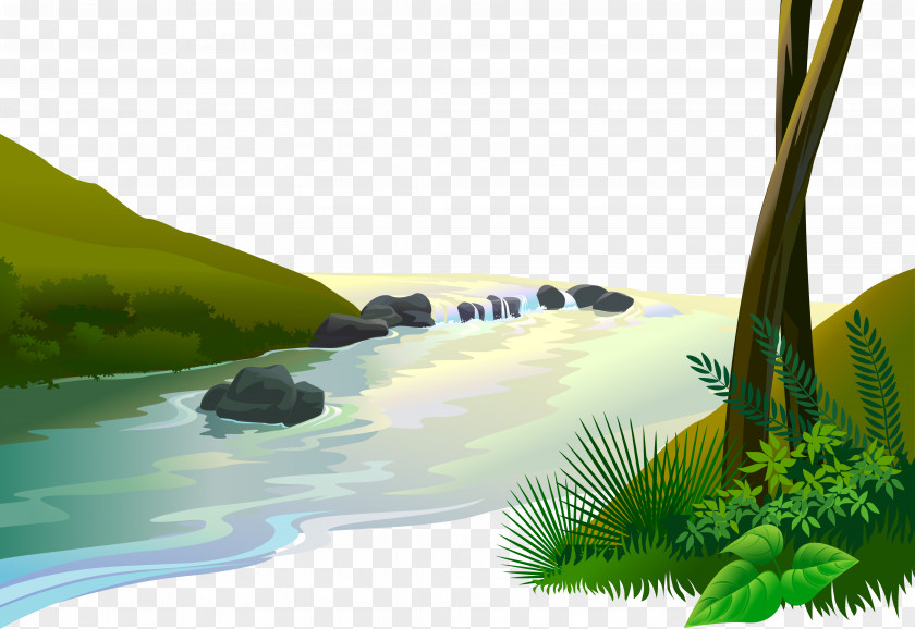 Vector River Jungle Cartoon Clip Art PNG