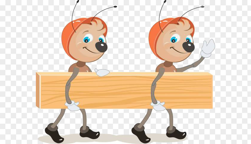 Cartoon Ants Wood Material Royalty-free Illustration PNG