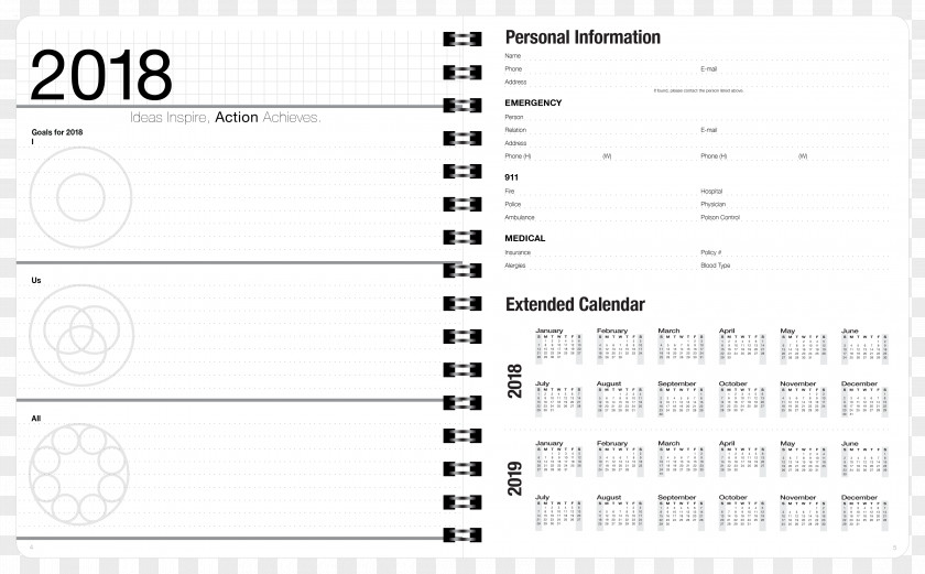 Day Planner Personal Organizer Paper Diary Diagram Plan PNG