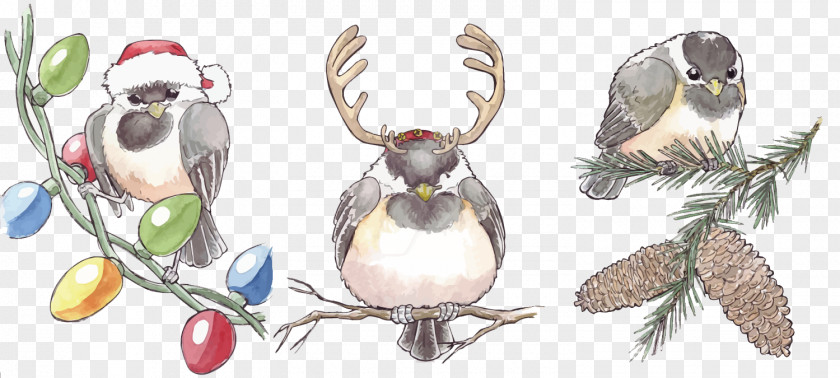 Vector Christmas Little Sparrow PNG