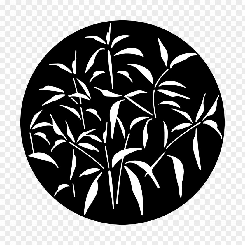 Silhouette Gobo Bamboo Leaf Branching PNG