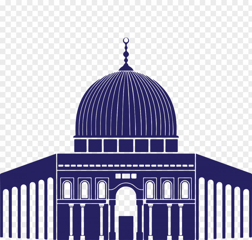 Silhouette Palace Dome Of The Rock State Palestine Drawing Illustration PNG