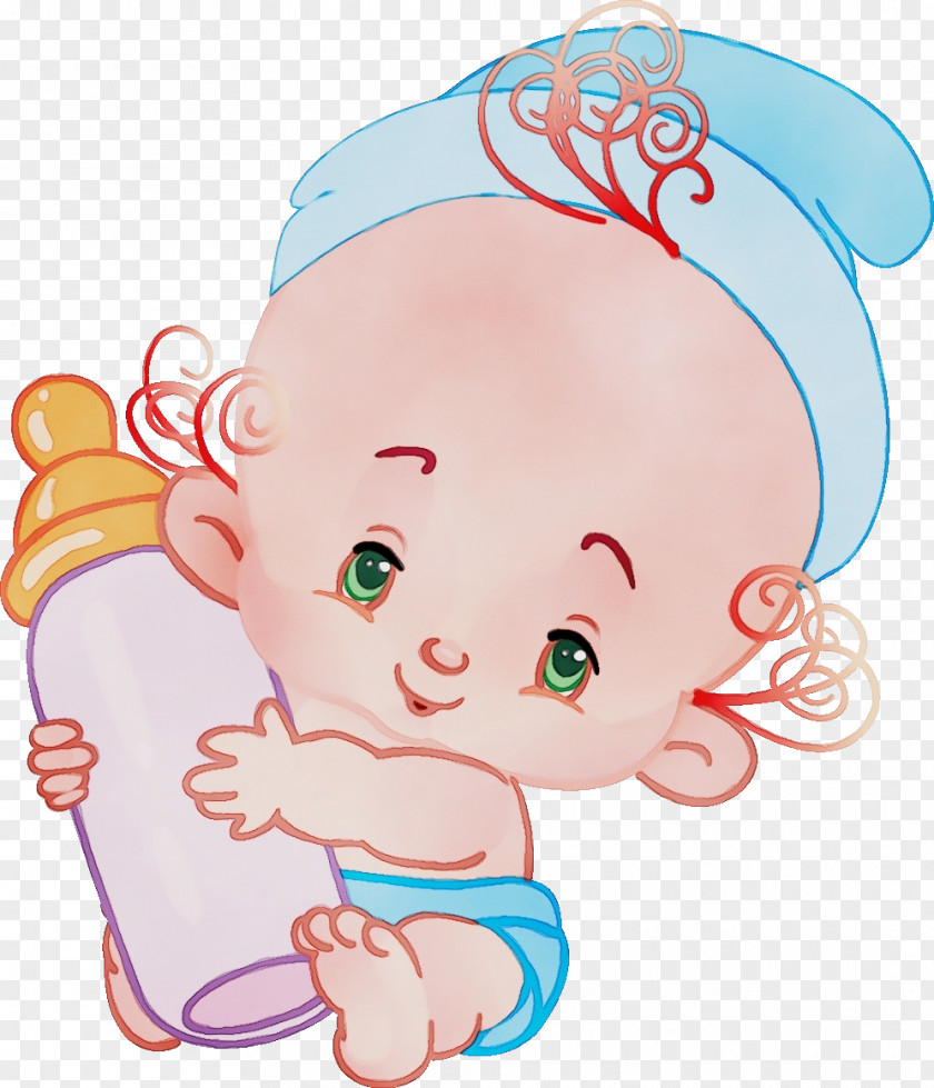 Ear Toddler Watercolor Greeting PNG