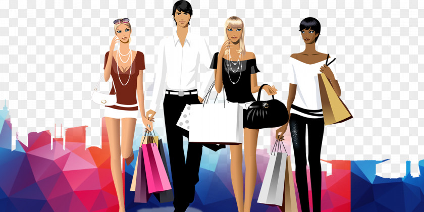 Shopping Men And Women Animation Woman PNG