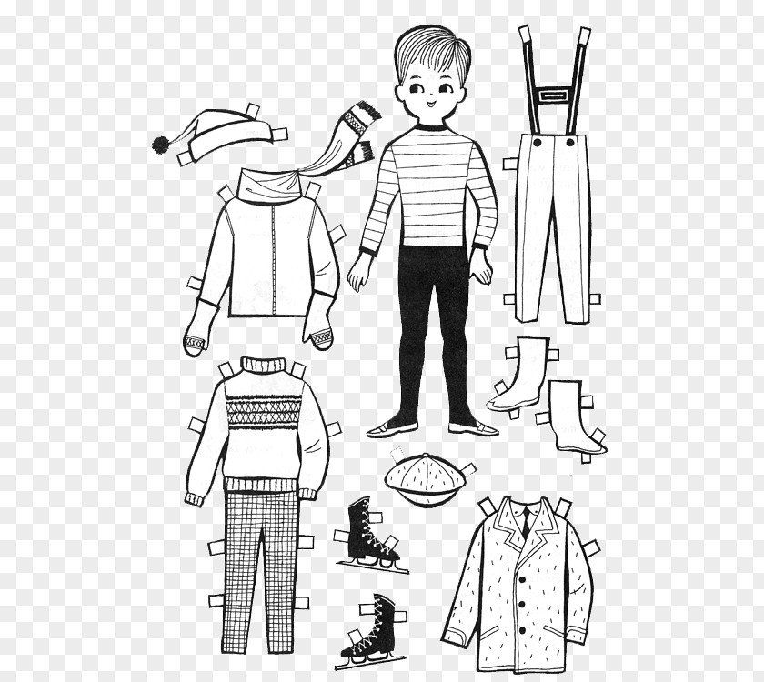 Children's Paper-cut Paper Doll Coloring Book Child PNG