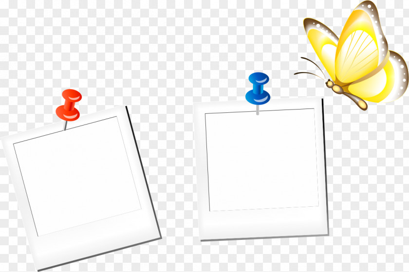 Hand-painted Butterfly Border Paper PNG