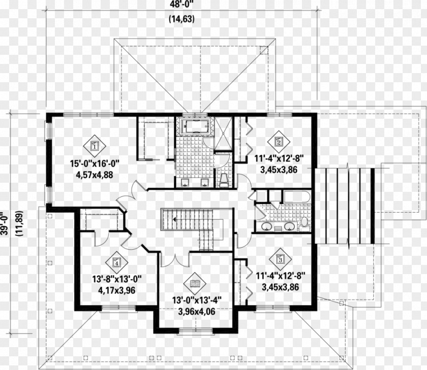 European Style Square House Floor Plan Storey Brick Furniture PNG