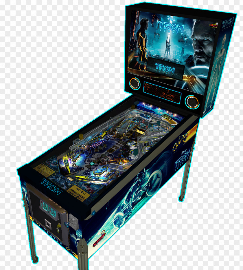 Tron Legacy Pinball Arcade Game Amusement Desktop Wallpaper PNG