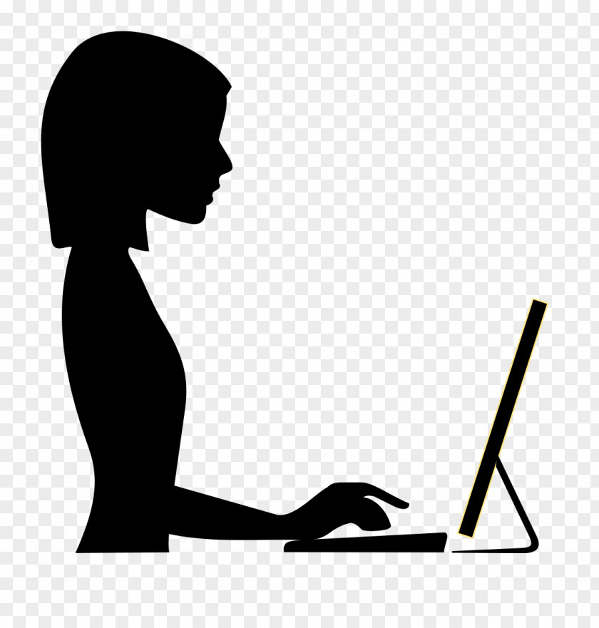 Typing Pictures Laptop Silhouette Clip Art PNG