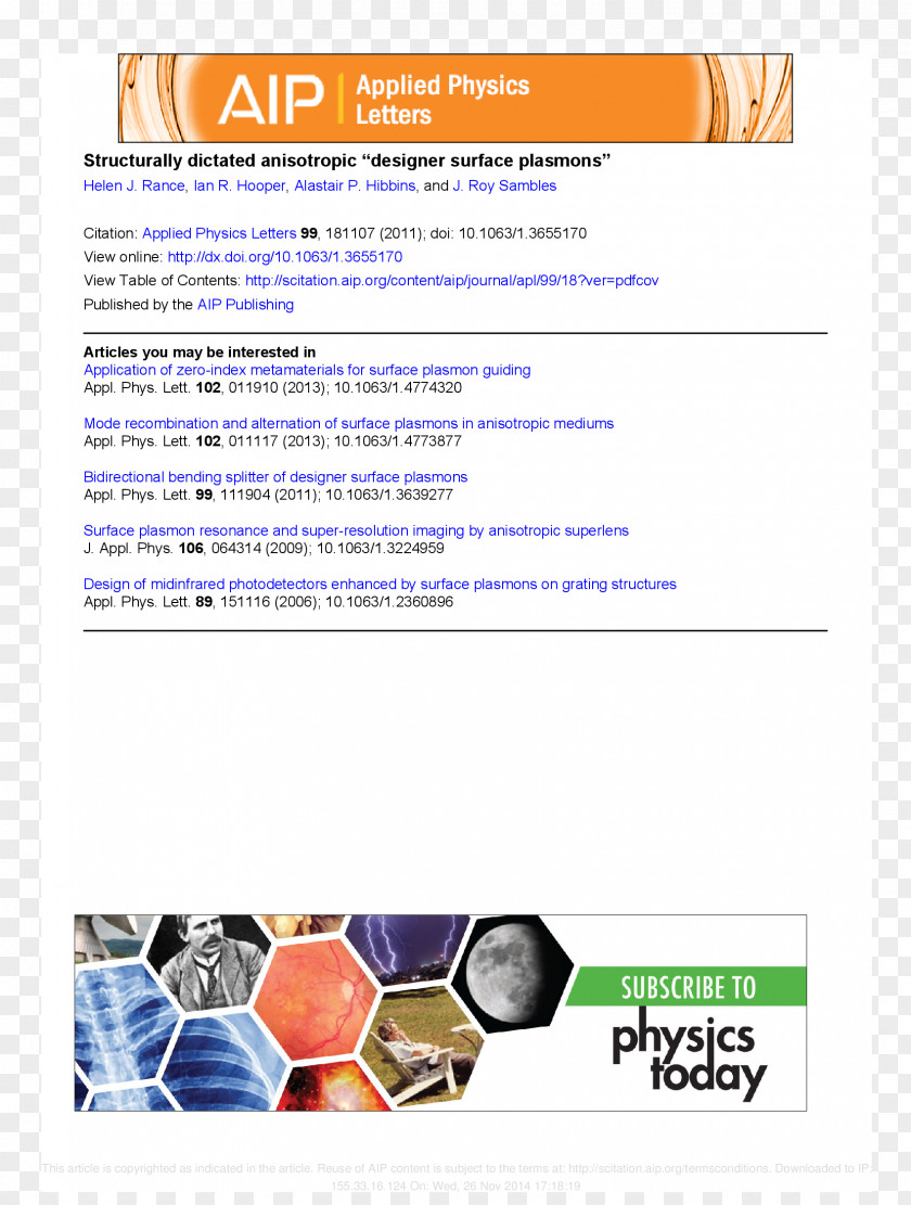 American Institute Of Physics Today Free Surface Research PNG