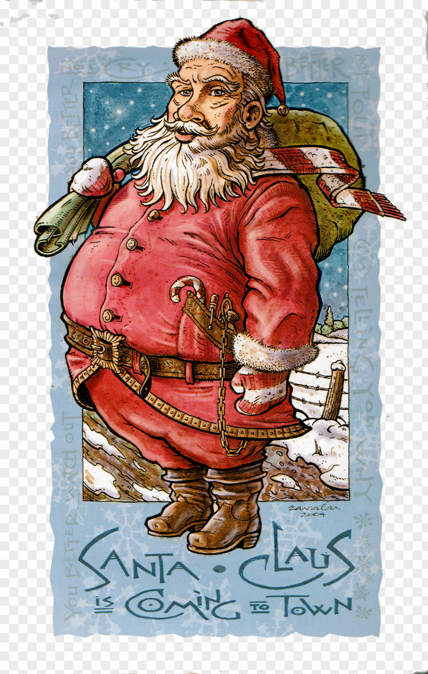 Hand-painted Santa Claus Card Christmas Illustration PNG
