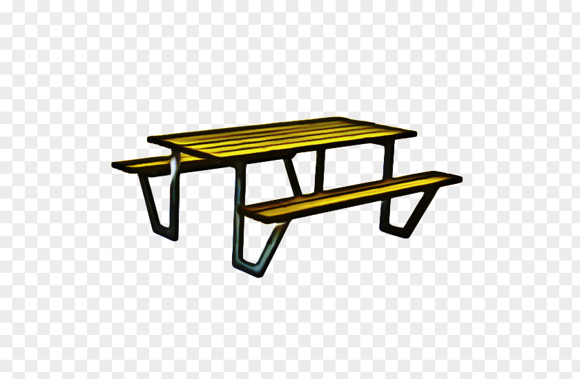 Outdoor Bench Rectangle Wood Table PNG
