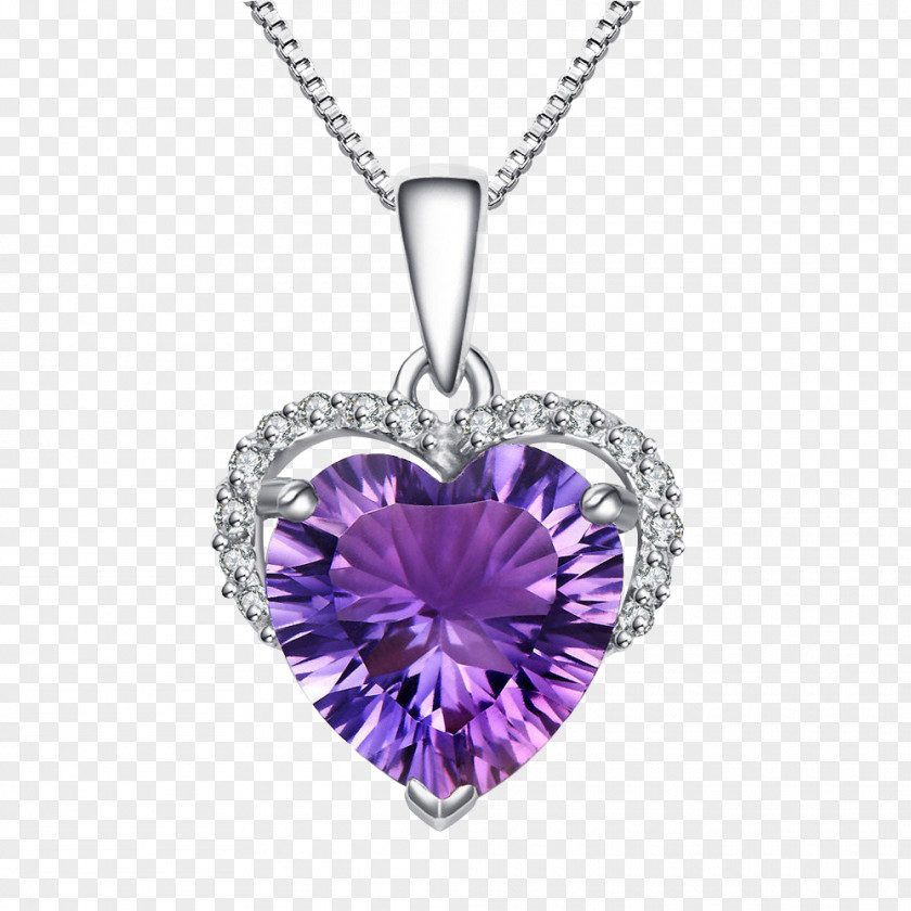 Purple Diamond Necklace Earring Pendant Jewellery Rhinestone PNG