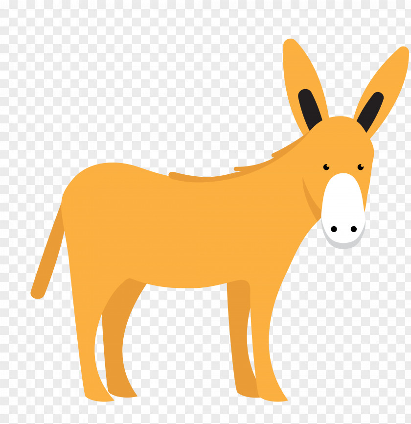 Vector Yellow Cute Little Donkey Animal Euclidean PNG