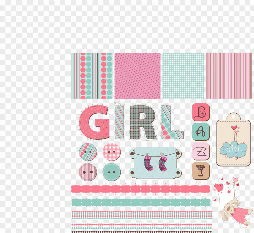 Cute Child Element Vector Material, Scrapbooking Infant Clip Art PNG