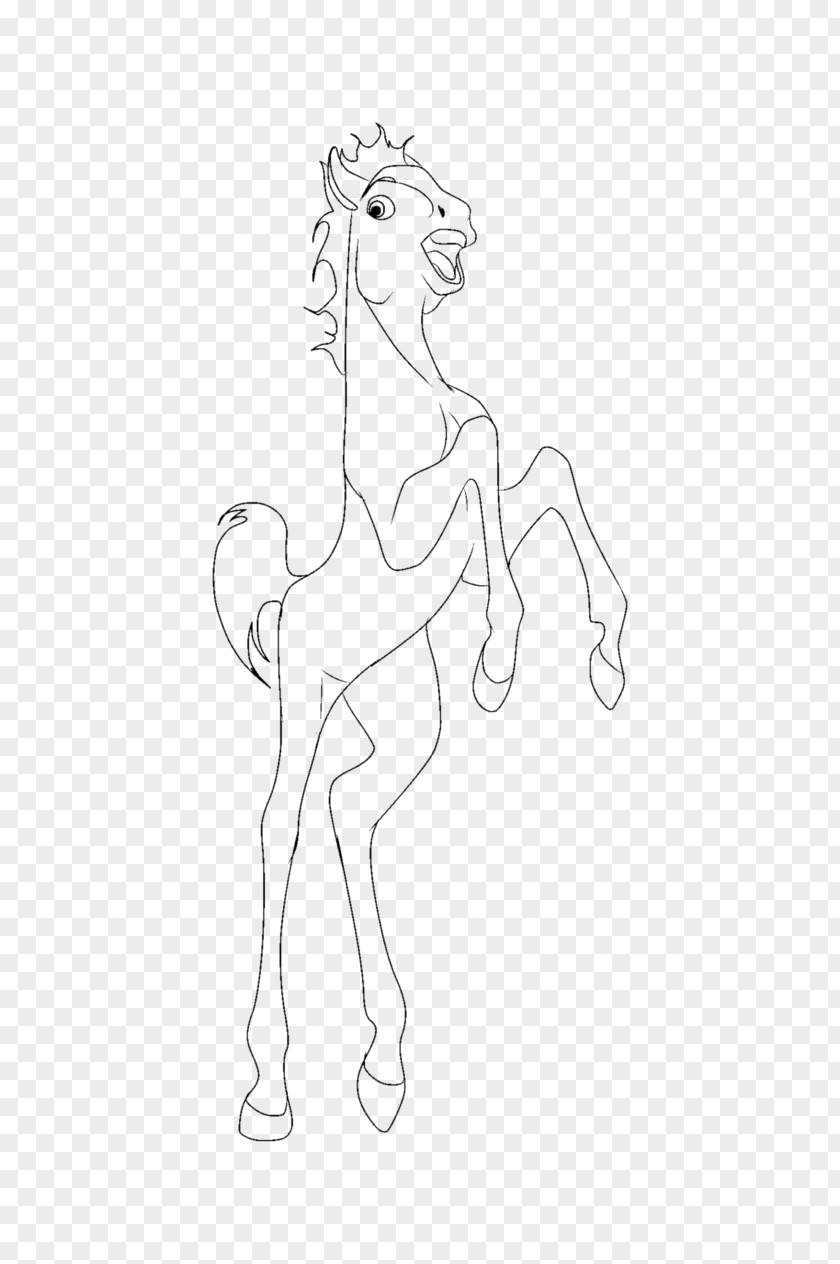 Spirit Stallion Mustang Line Art Drawing Sketch PNG