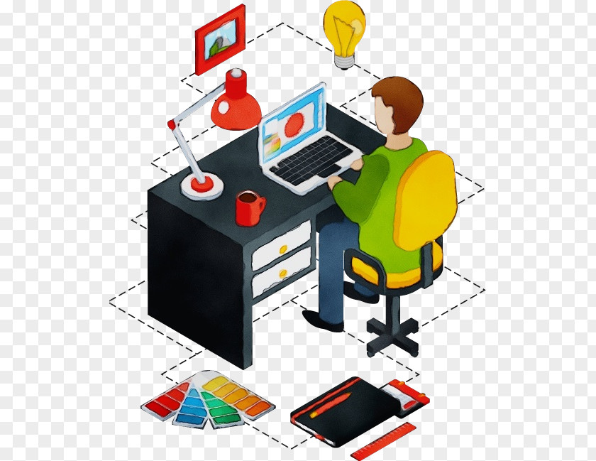 Desk Telecommuting Computer Chair Business PNG