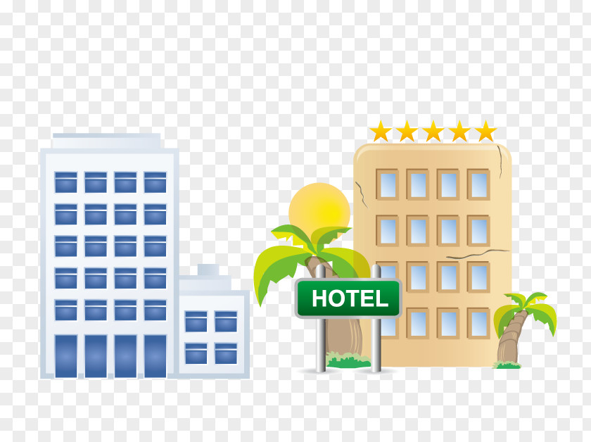 Hand-painted Luxury Hotels Hotel Royalty-free Illustration PNG