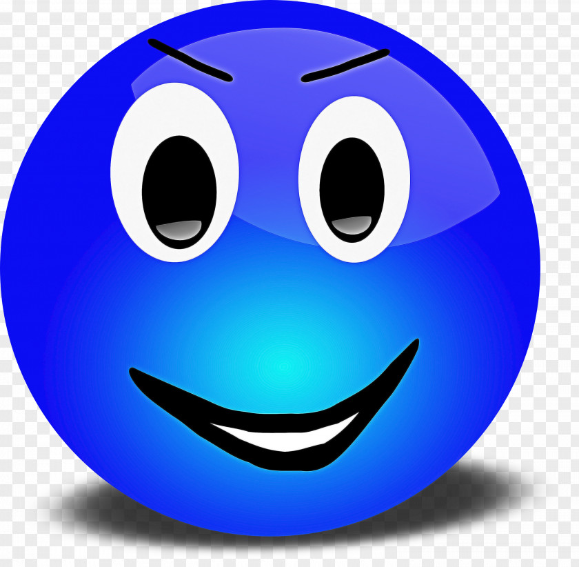 Happy Electric Blue Emoticon PNG
