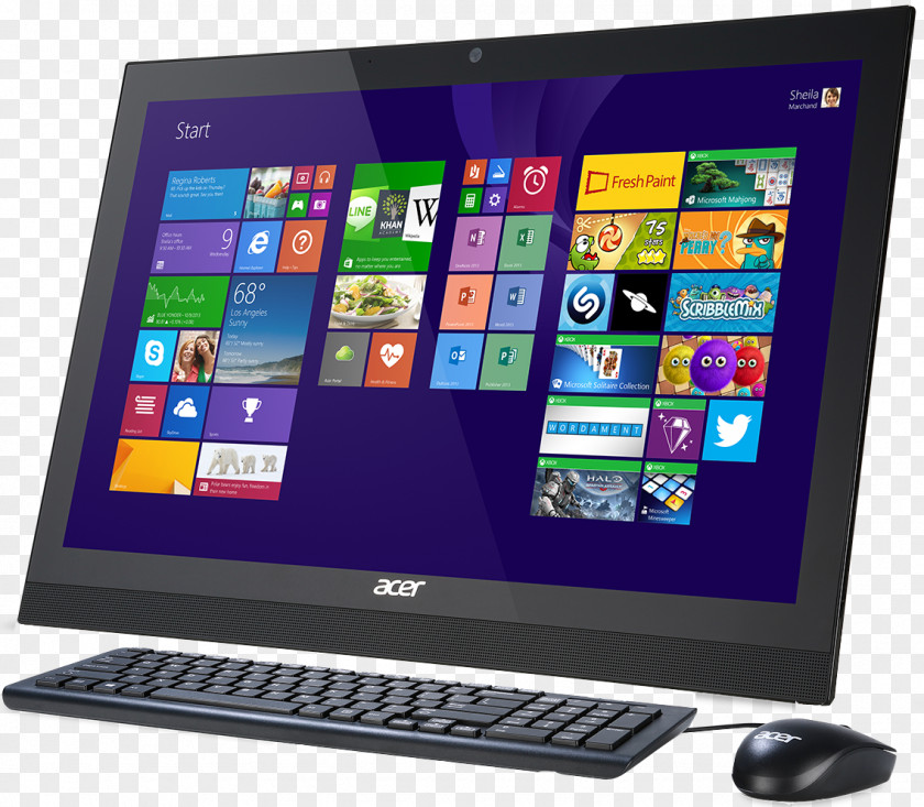 Intel Dell Lenovo All-in-One Desktop Computers PNG