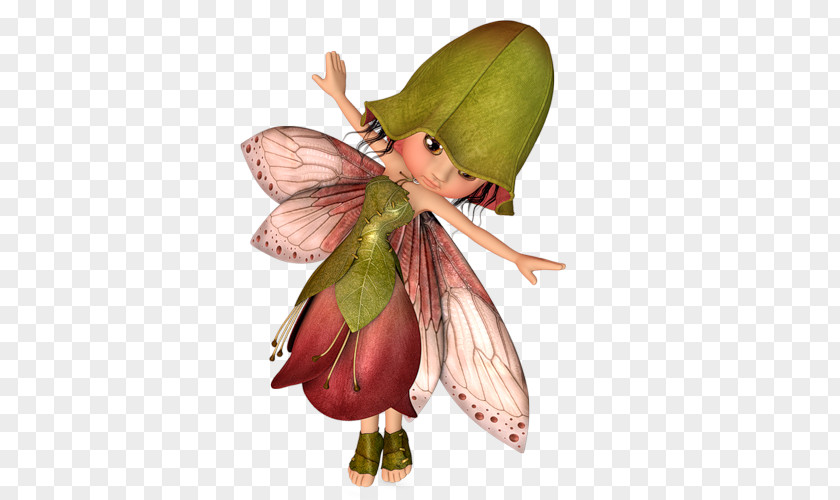 Hand-painted Flower Fairy Pink Skullcap Clip Art PNG