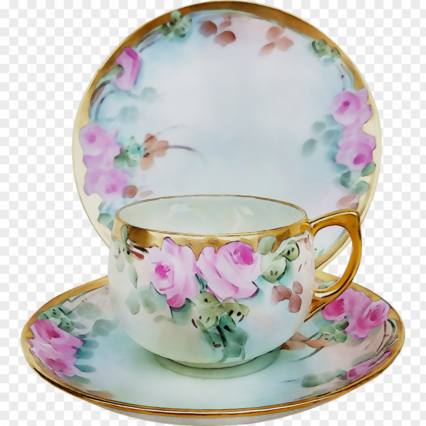 Coffee Cup Porcelain Saucer Plate Tableware PNG