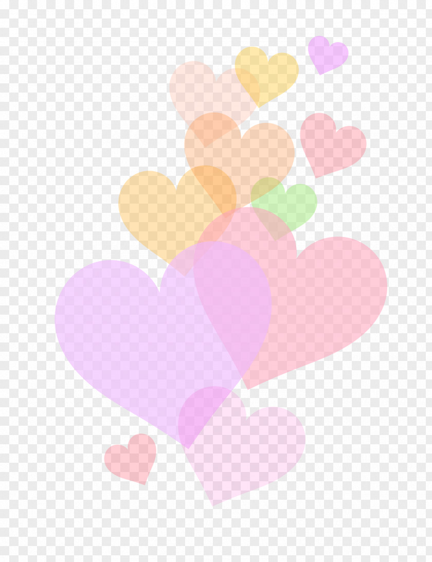 Colorful Random Heart Clipart. PNG