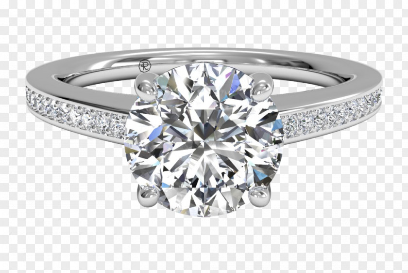 Ring Engagement Diamond Cut Ritani PNG