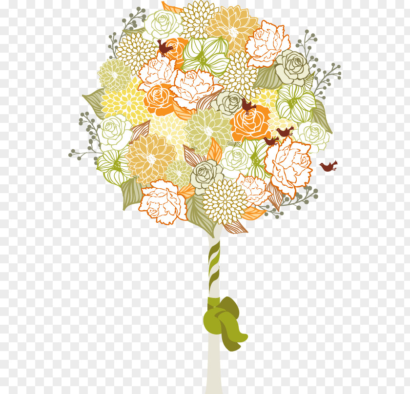 Simple Hand-painted Pattern Bouquet Floral Design Flower Adobe Illustrator PNG