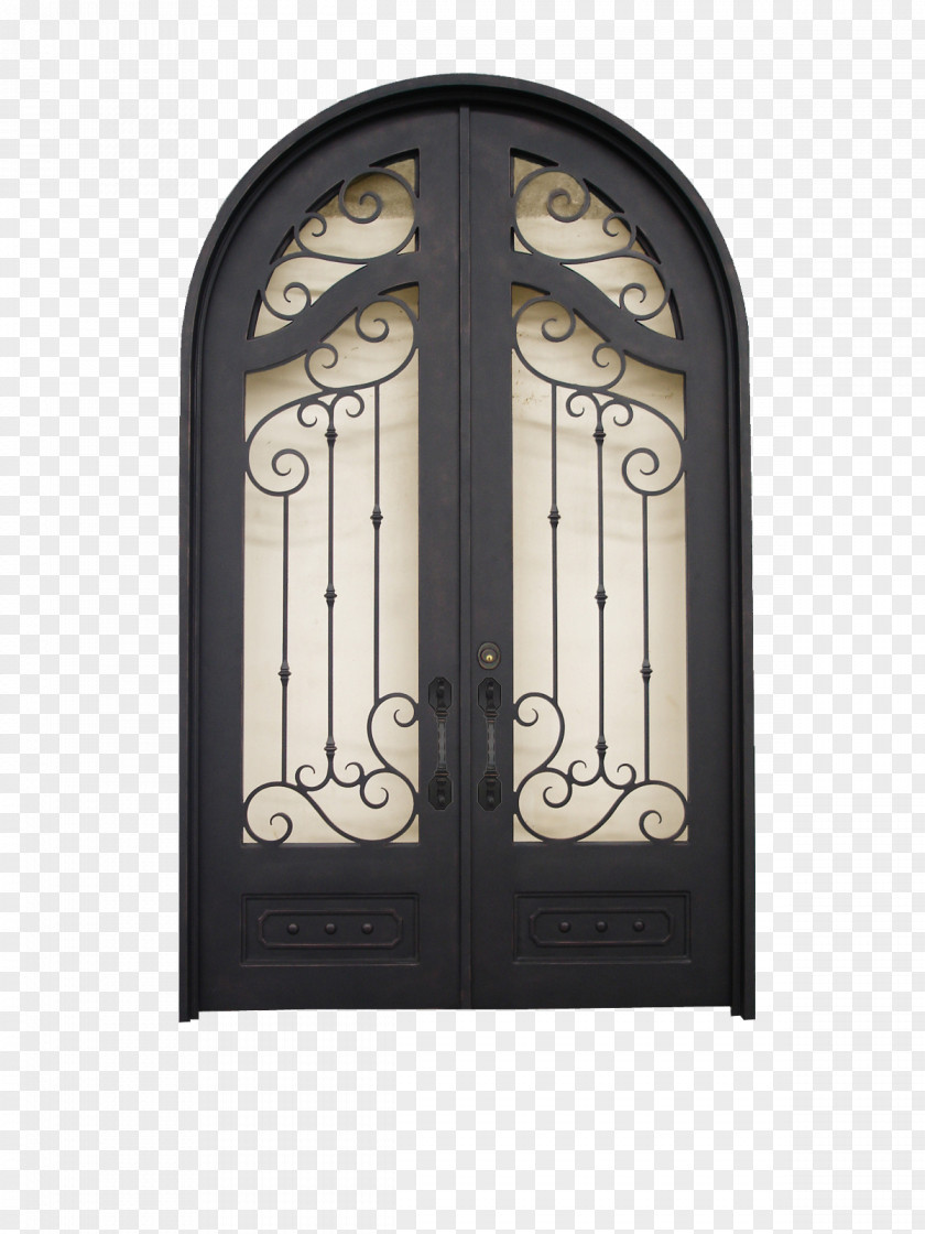 Arch Door Double Sidelight Iron PNG