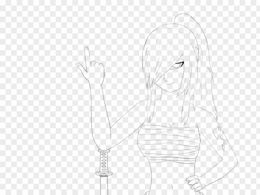 Fairy Tail Erza Thumb Human Hair Color Finger Sketch PNG
