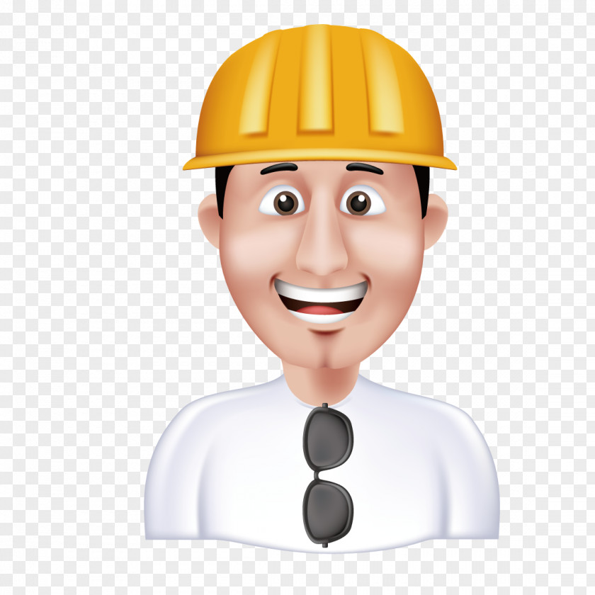 Man With A Helmet Cartoon Illustration PNG