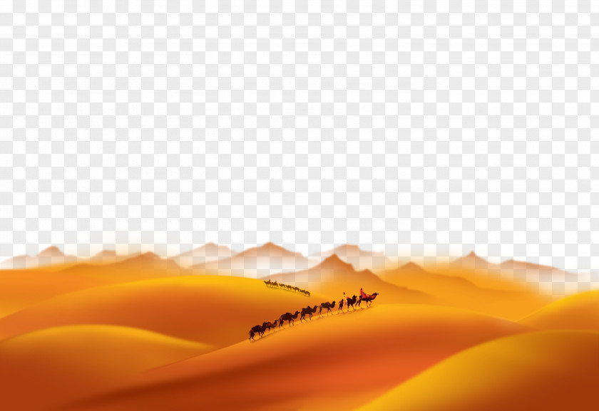 Desert Yellow Sky Computer Wallpaper PNG