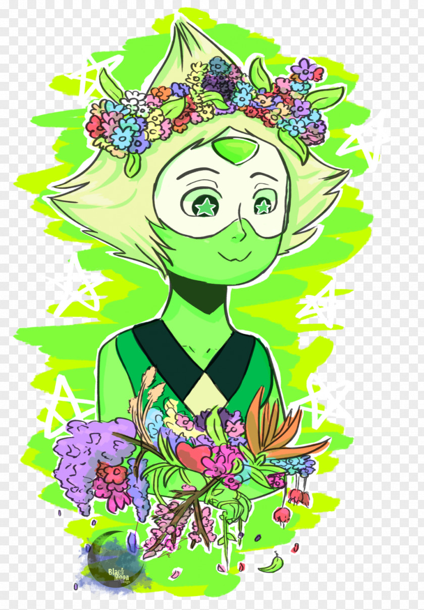 Steven Universe Peridot Fanart Floral Design Cartoon Network Drawing DeviantArt PNG