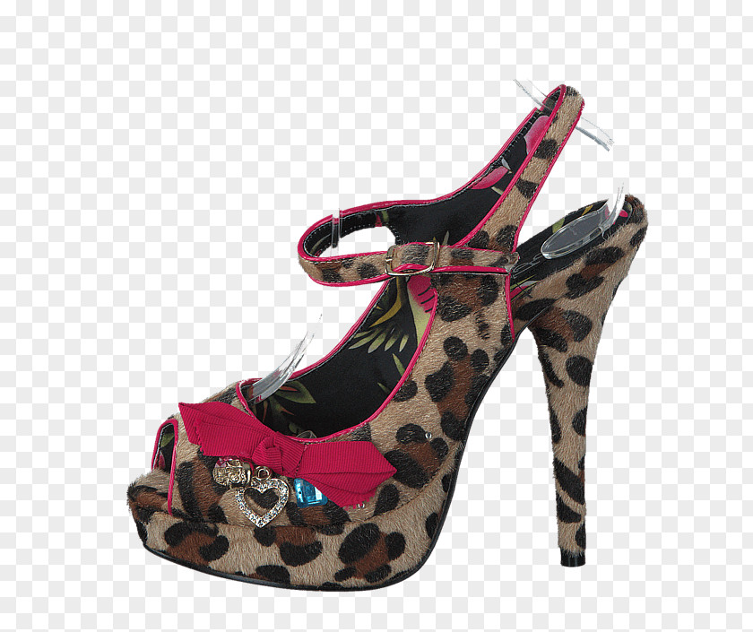 Woman Court Shoe Brown Pink Black PNG
