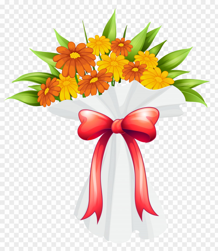 Red And Orange Flowers Bouquet Image Flower Clip Art PNG