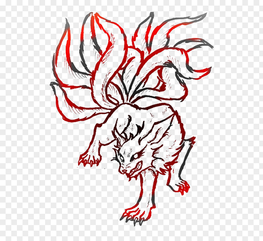 A Picture Of Nine Tail Fox Huli Jing Nine-tailed PNG